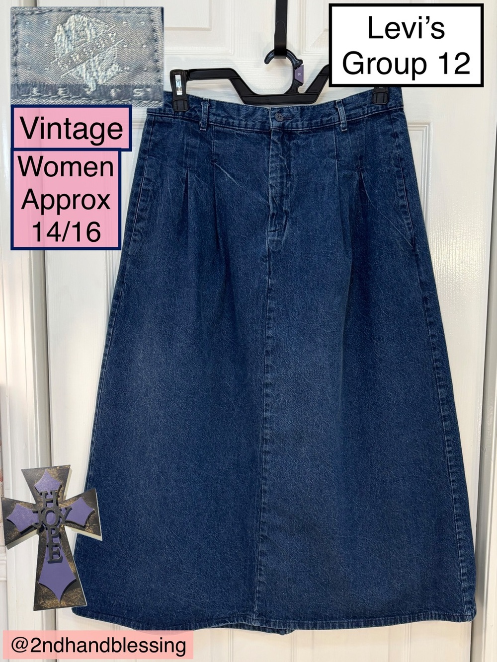 Vintage Levi’s Group 12 Women’s Denim Jean Skirt Approx Sz 14/16, 100 Cotton USA